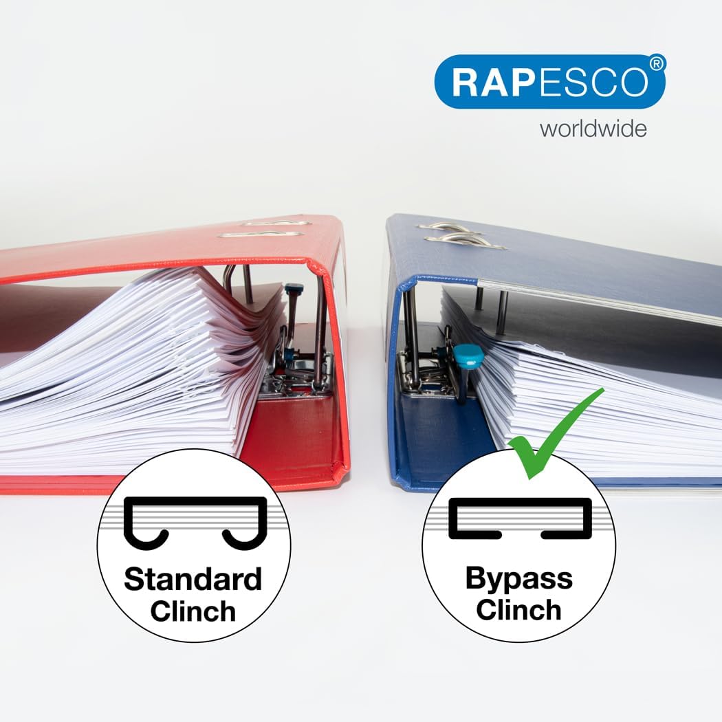 Rapesco 1688 ECO Less Effort Flat Clinch Stapler with 2000 Type 24/6mm Staples, 35 Sheet Capacity, Black