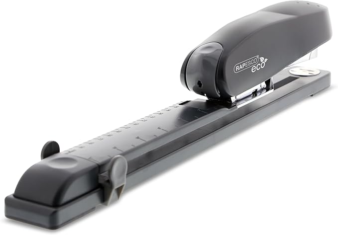 Rapesco 1480 ECO 790 Heavy Duty Long Arm Stapler with 2000 Staples, 50 Sheet Capacity, Charcoal
