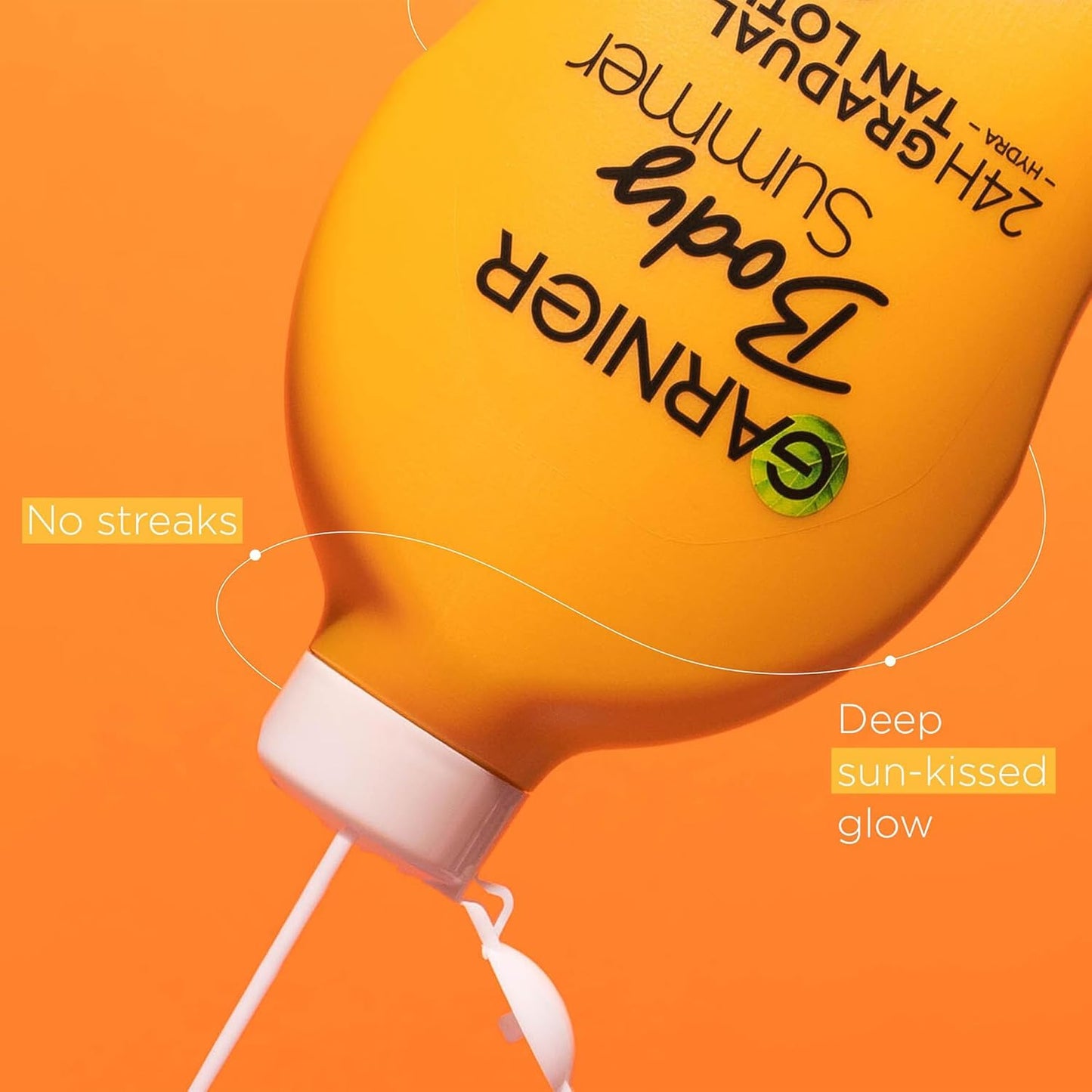 Garnier Summer Body Gradual Tan Moisturiser Deep, For A Radiant Sun Kissed Glow, Suitable For Face & Body, 24 Hour Hydration & A Natural Even Tan, Fast Absorption, Vegan Formula, 400ml