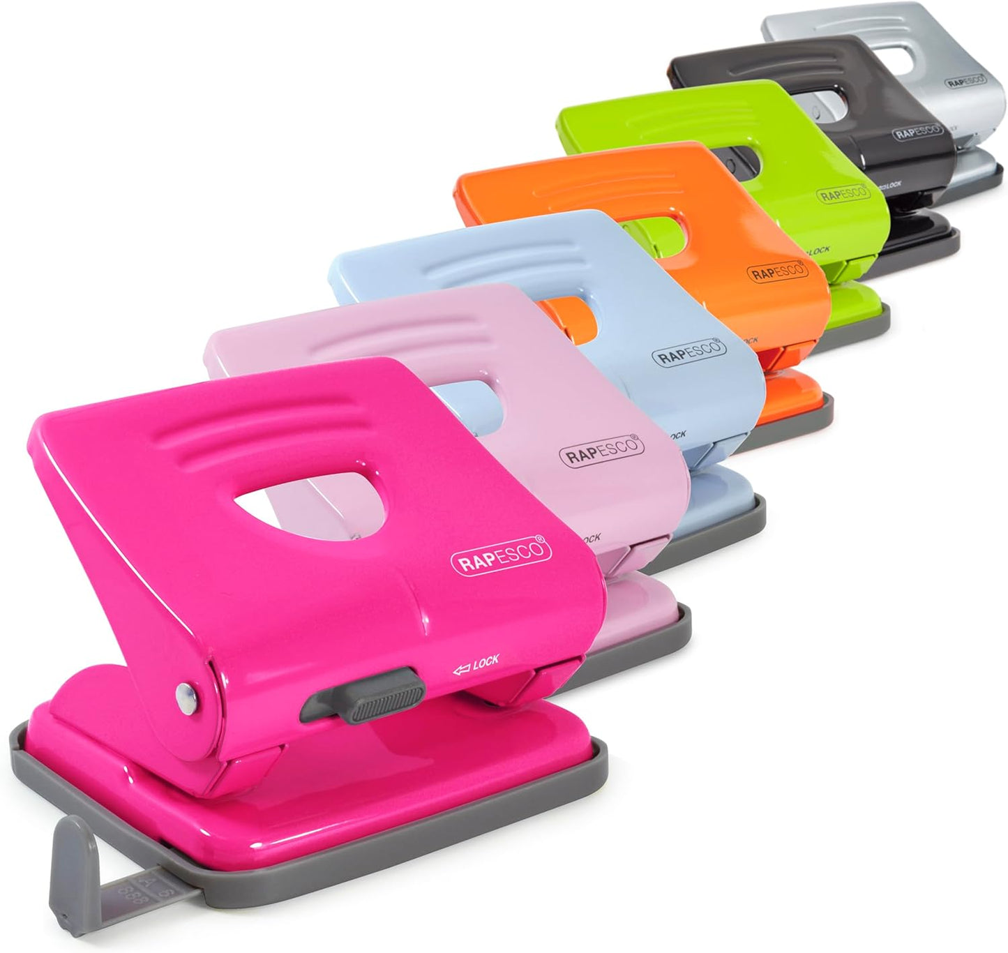Rapesco 1030 825 2-Hole Metal Punch, 25 Sheet Capacity, Black
