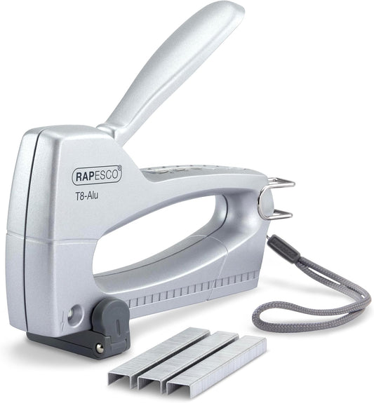 Rapesco 0958 T8-Alu Staple Tacker with 300 13/6mm Staples, Silver