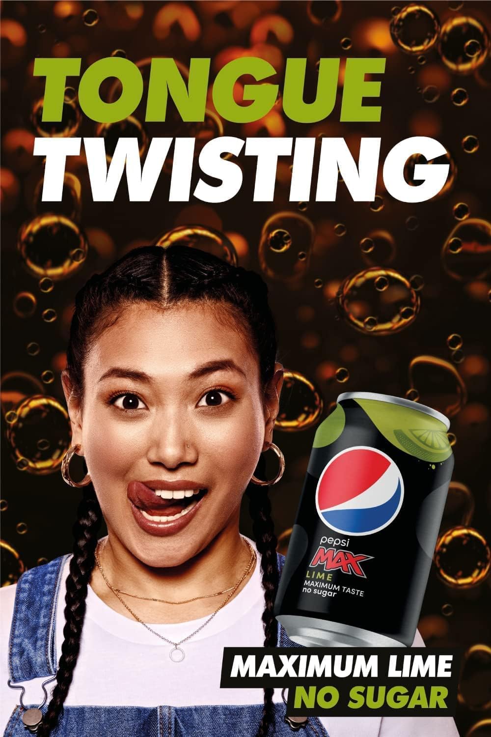 Pepsi Max Lime No Sugar Cola Cans 24 x 330ml