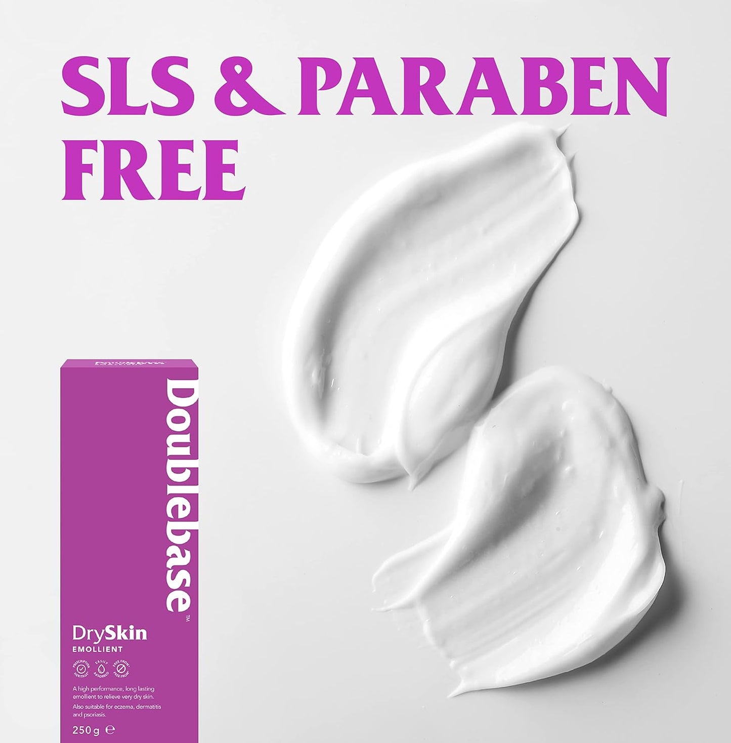 Doublebase Dry Skin Emollient. Clinically Proven Moisturiser for Eczema, Psoriasis and Dermatitis Treatment. Body Cream for Dry Skin Relief, 250g Pump Pack