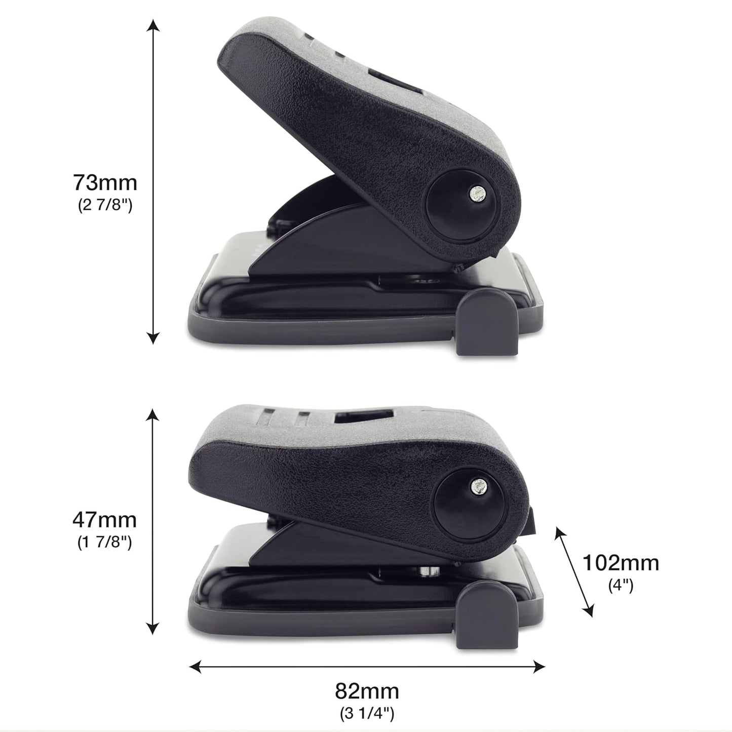Rapesco 1757 Business Pack: ECO 2-Hole Punch, 22 Sheet Capacity, Black, Pack of 3
