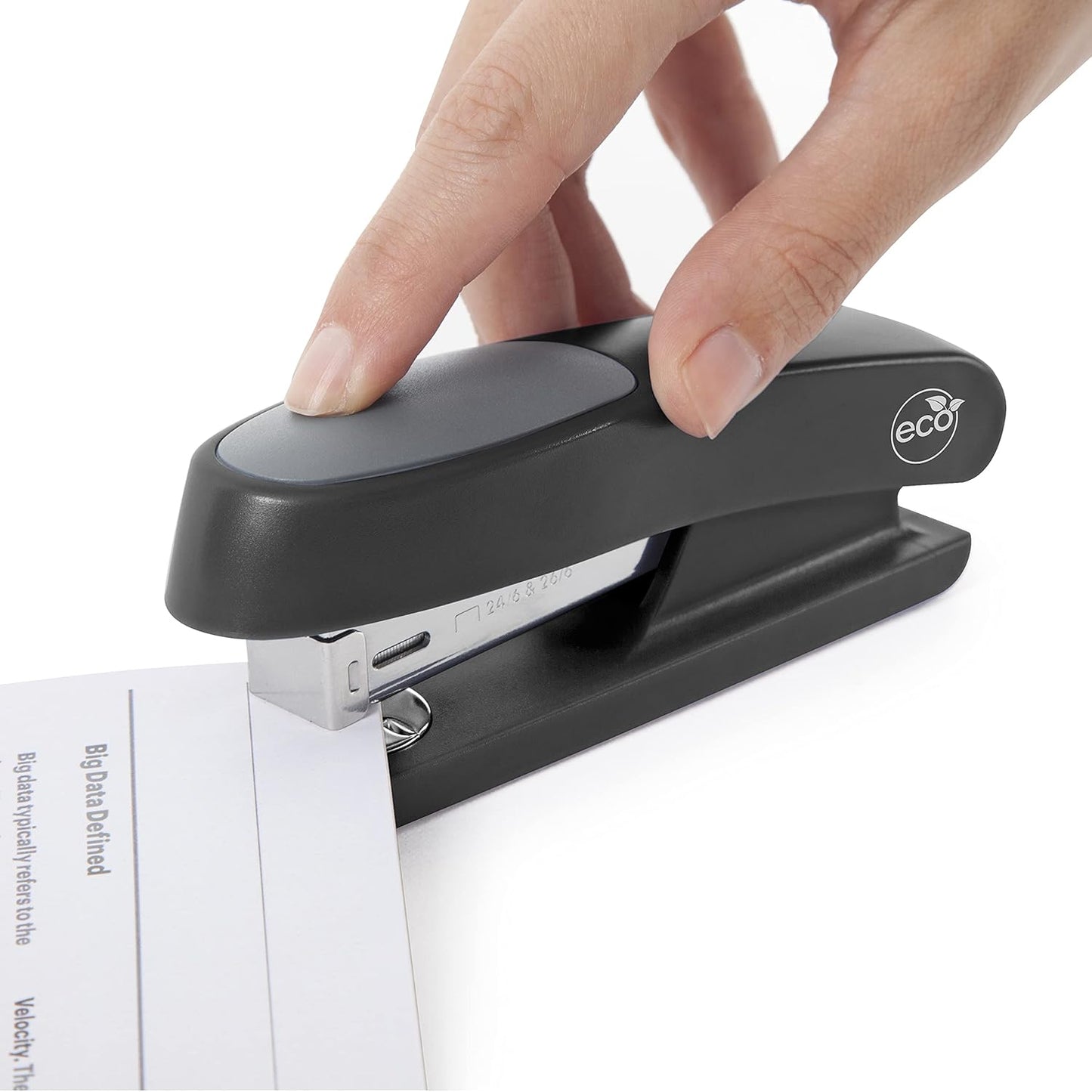 Rapesco 1482 Germ-Savvy Antibacterial ECO Sting Ray Stapler, 20 Sheet Capacity and 1000 24/6 mm Staples, Black