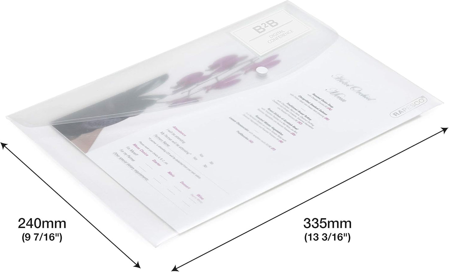 Rapesco 1629 ID Popper Wallet, A4+, Clear Transparent, Pack of 5