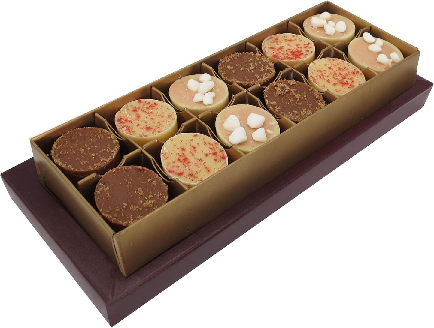 Harris & James Great British Puddings 12 Piece Chocolate Selection Box. Handmade Luxury Chocolates From Bean To Bar. Raspberry Eton Mess, Sticky Toffee & English Trifle Chocolate (180g)