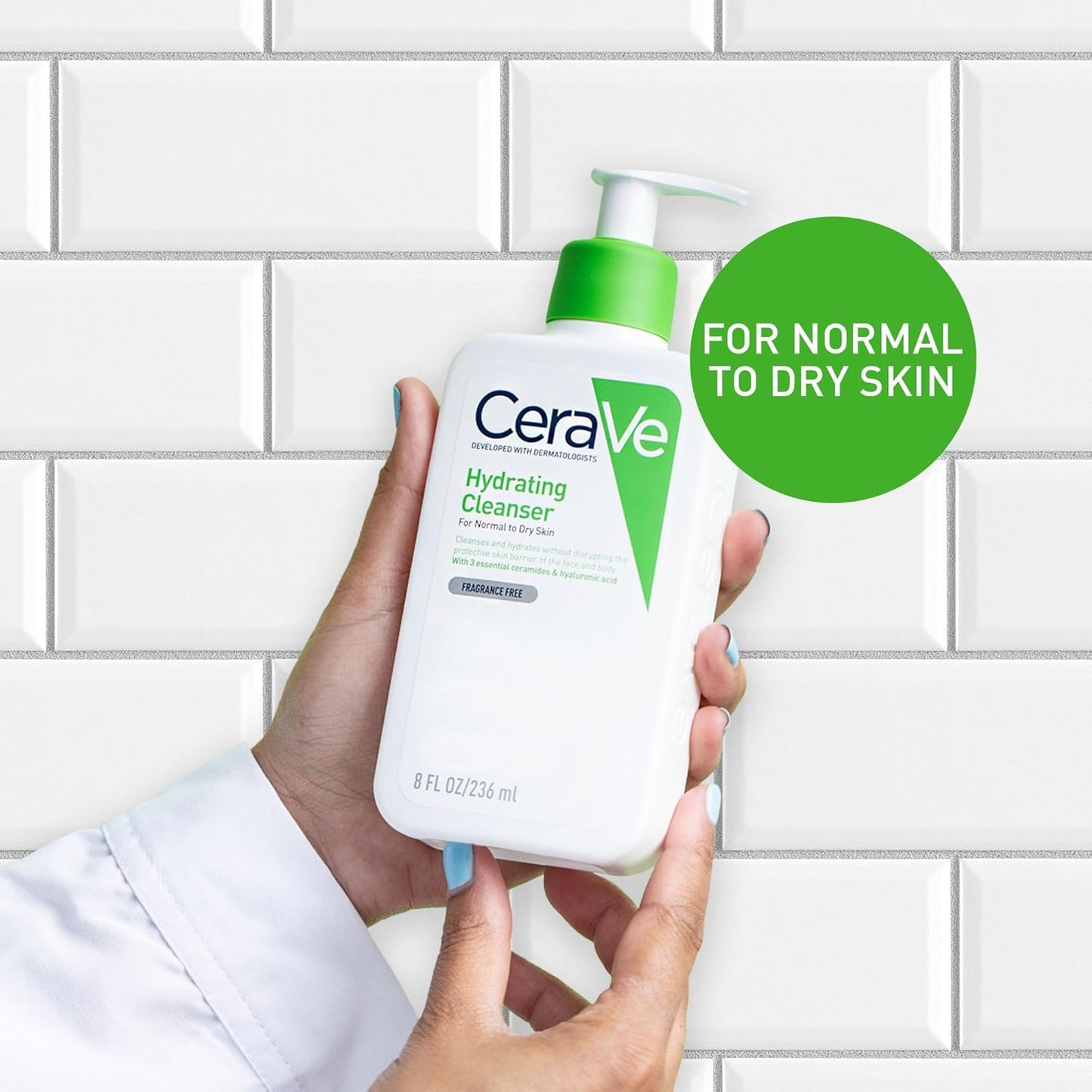 CeraVe Hydrating Cleanser for Normal to Dry Skin with Hyaluronic Acid and 3 Essential Ceramides
