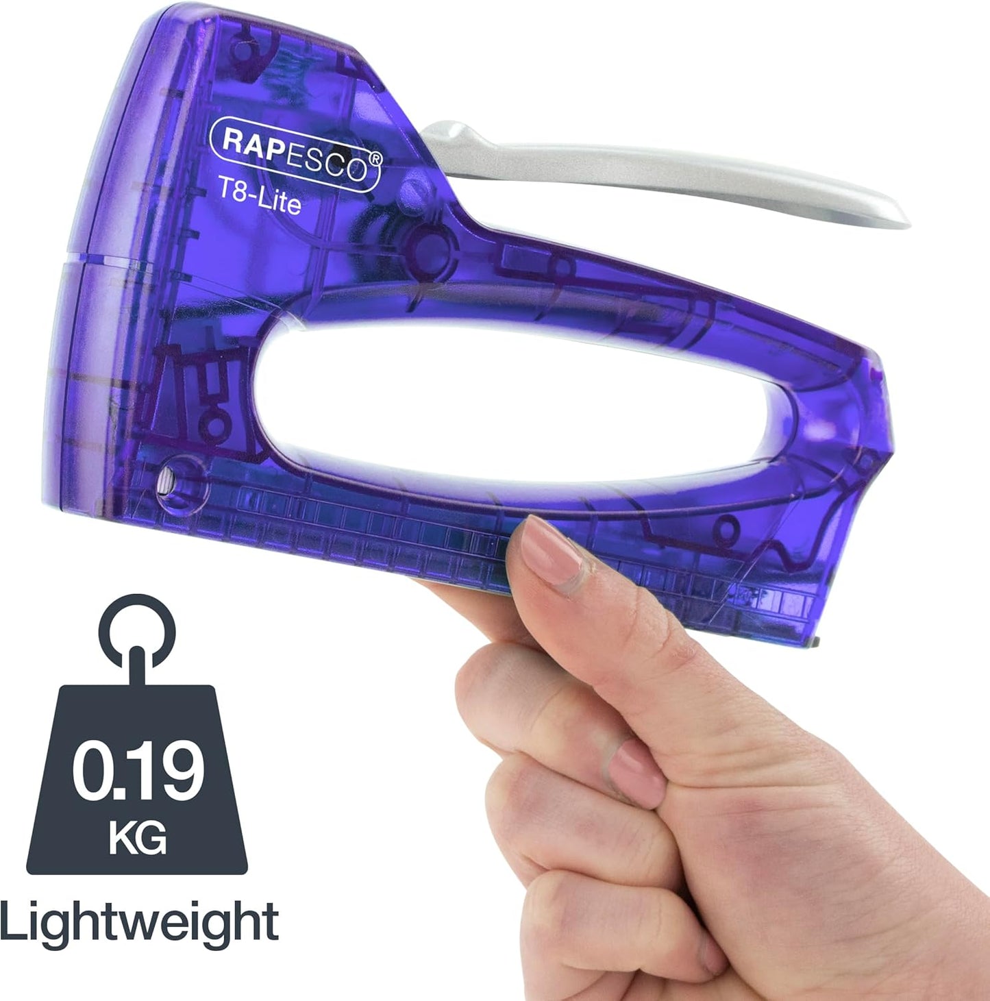 Rapesco 0956 T8-Lite Staple Tacker with 300 13/6mm Staples, Purple