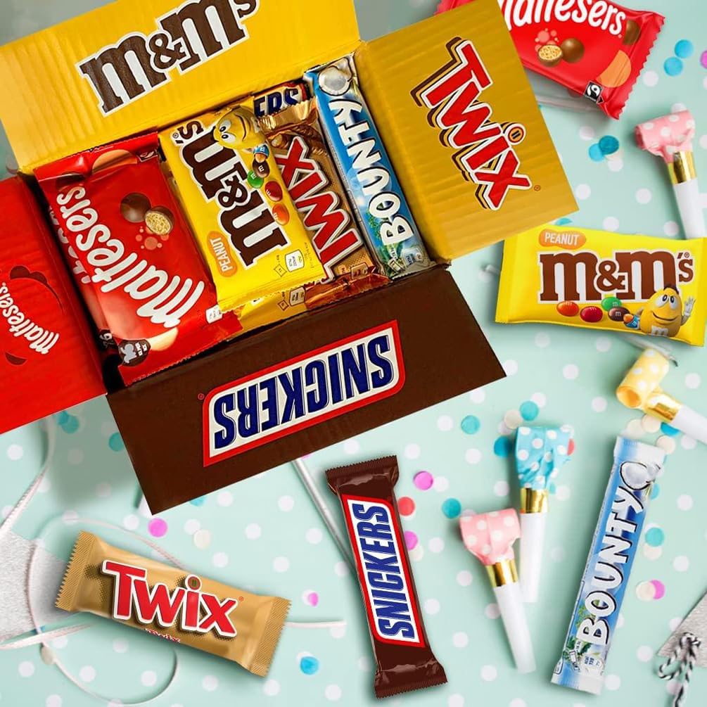 1.4kg Mixed Bulk Chocolate Box, M&M's, Snickers, Twix & More, 30 x Milk Chocolate Bars & Bags, Ideal for Gift, Snacks or Hamper