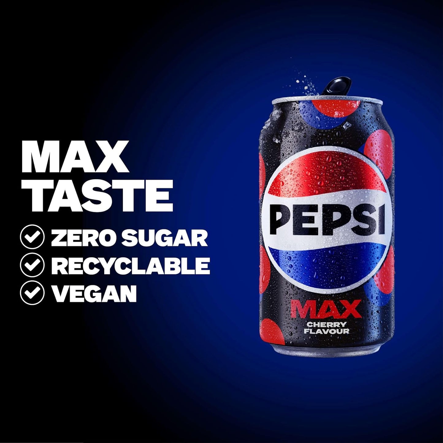 Pepsi Max Cherry No Sugar Cola Cans 24 x 330ml