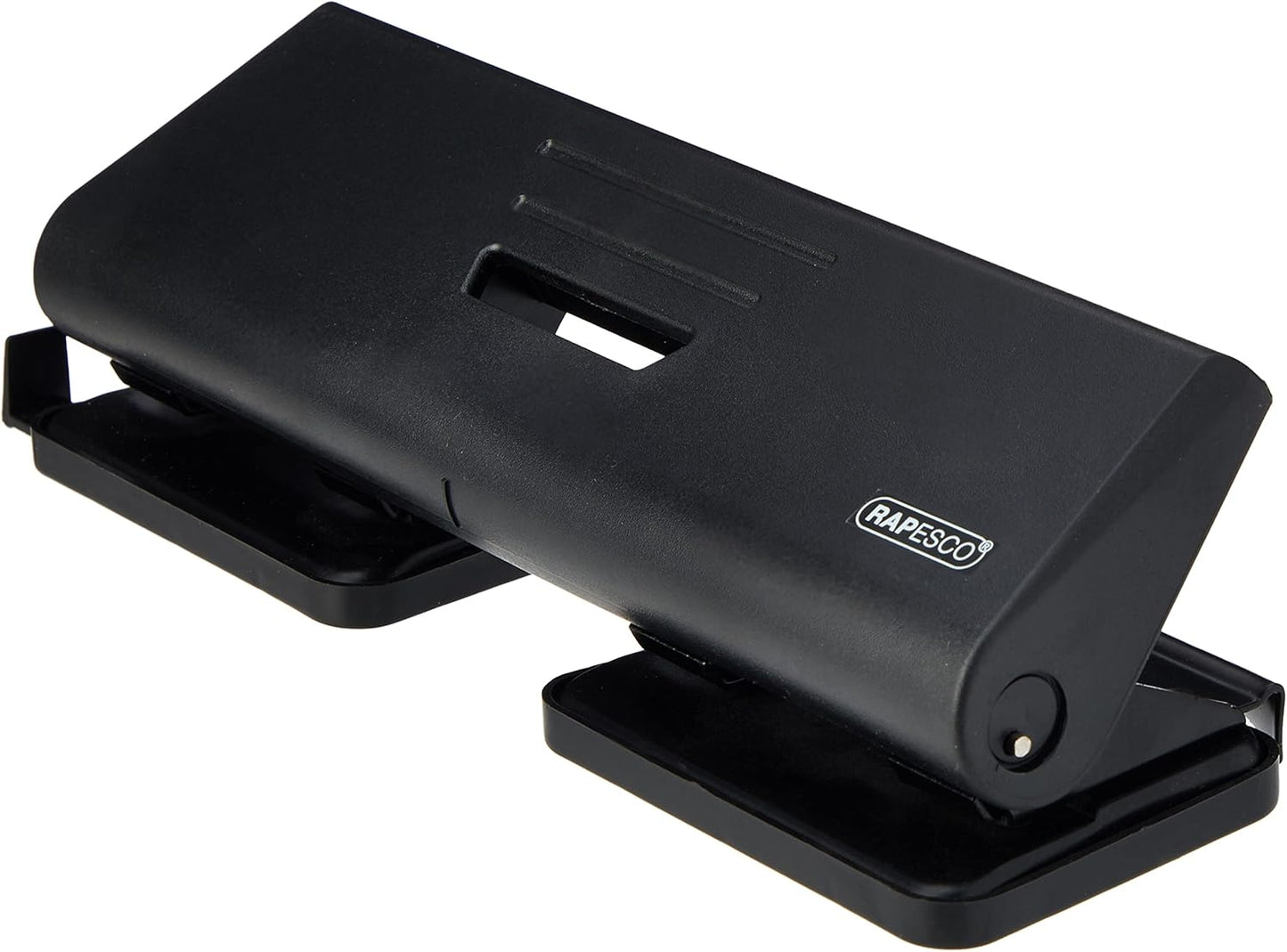 Rapesco PF75P0B1 75-P 4-Hole Punch, 16 Sheet Capacity, Black