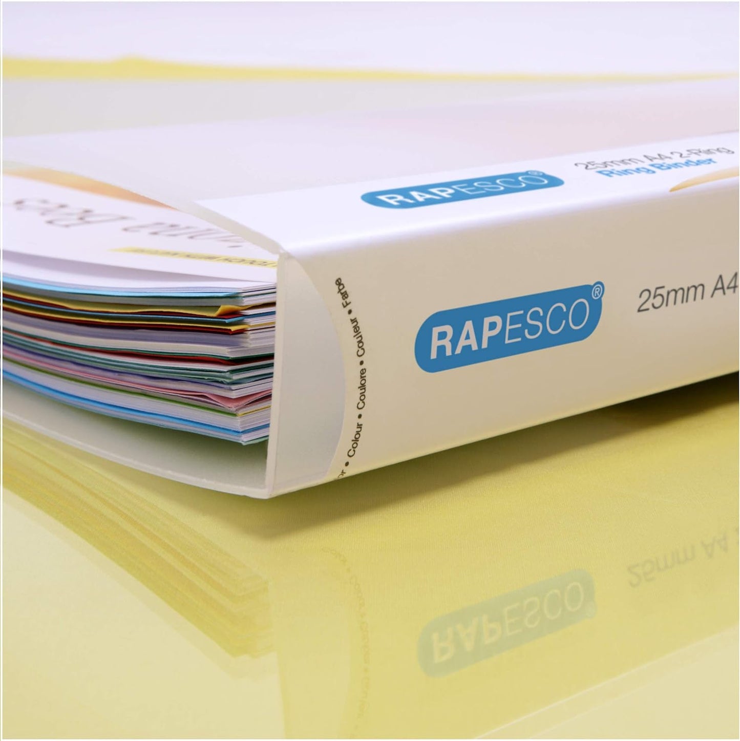 Rapesco 0715 2-Ring Binder, 35 mm Spine, A4, Clear Transparent, Pack of 10