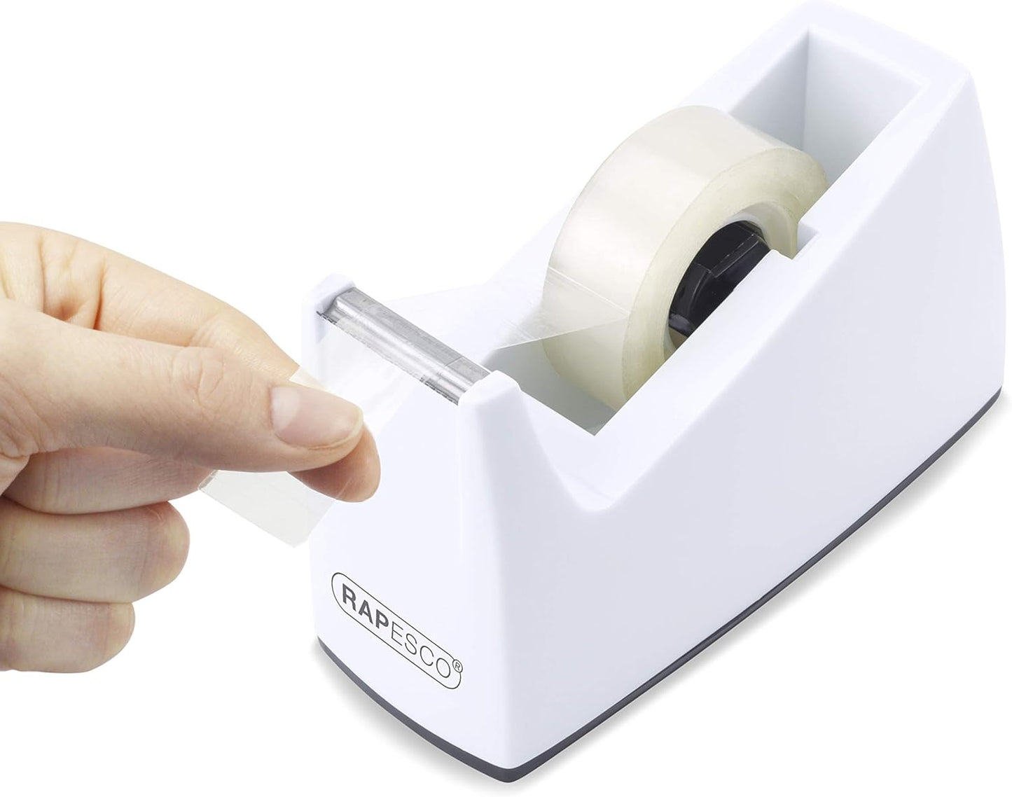 Rapesco 1620 300 Tape Dispenser and 4 Tape Rolls, White