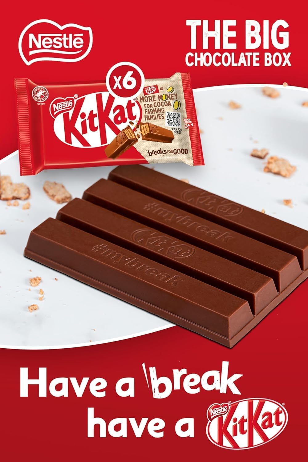 Nestlé The Big Chocolate Box, 30 x Chocolate Bars – KitKat, KitKat Chunky, Yorkie, Aero, Munchies – Sharing Gift, 1.3kg
