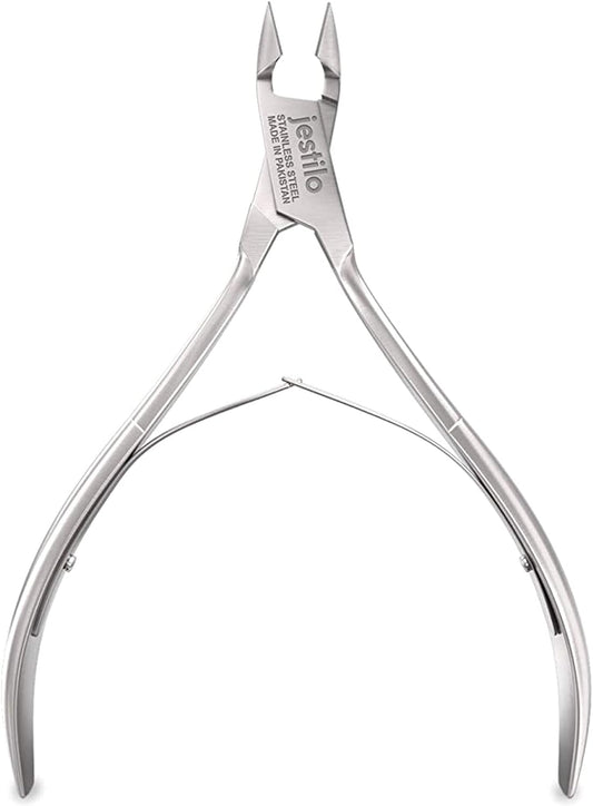 Jestilo Professional Cuticle Nippers Scissors Cutters, Removers Stainless Steel Best Nail Care Tool for Manicure and Pedicure (Silver)