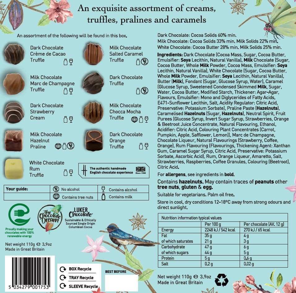 Holdsworth Chocolates Occasions Collection - Just For You Gift Box Filled with Handmade Truffles and Assorted Milk, Dark and White Chocolates Perfect for gifting 110g