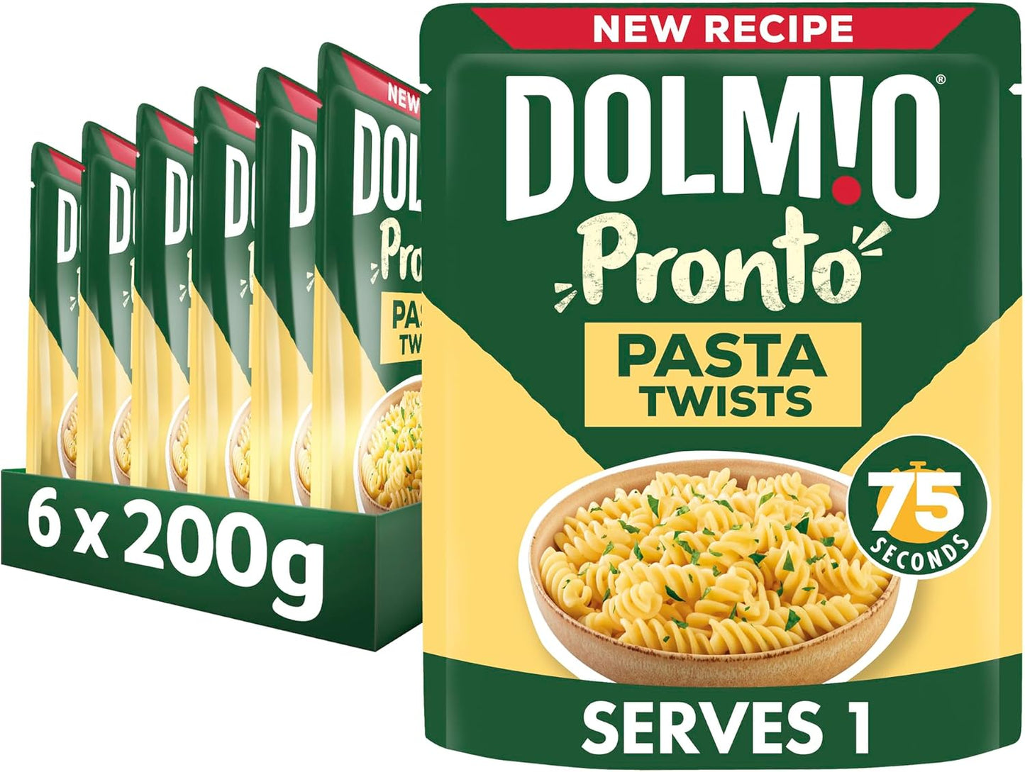 Dolmio Pasta Twists Microwave Fusili Pasta | 6 x 200g pouches
