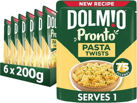 Dolmio Pasta Twists Microwave Fusili Pasta | 6 x 200g pouches