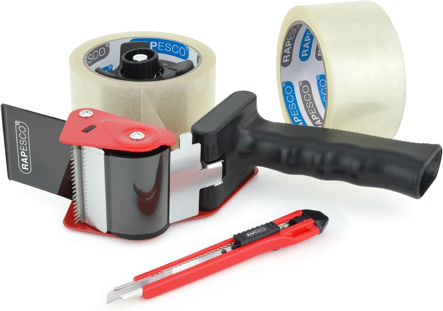 Rapesco 1557 Germ-Savvy Antibacterial 960 Packing Tape Dispenser with 2 Clear Packing Tapes