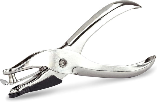 Rapesco PF25A001 Single Hole Punch Model 25, 10 Sheet Capacity, Silver