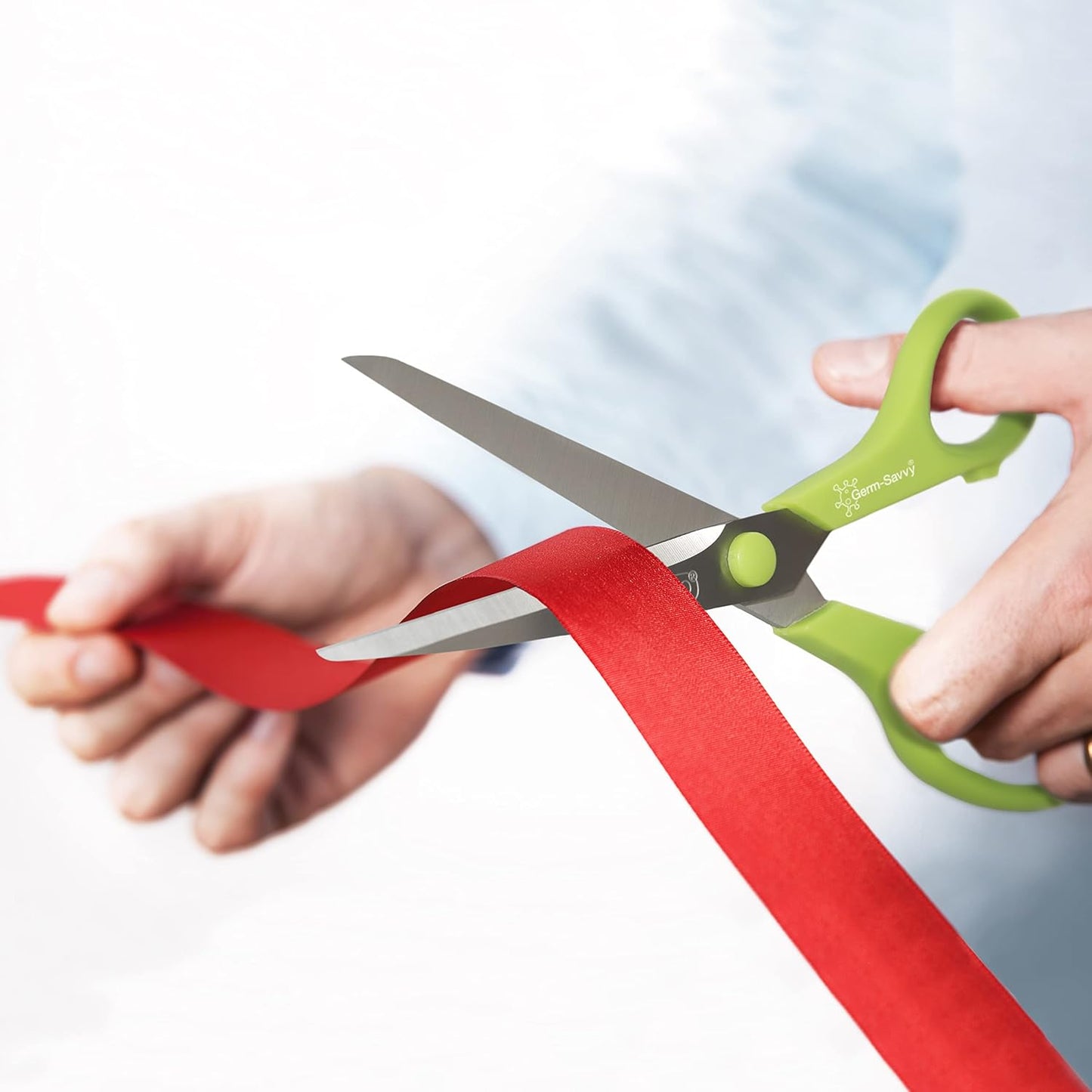 Rapesco 1666 Germ-Savvy Antibacterial, 21 cm Titanium Blade Soft Grip Handle Scissors, Assorted Colours, Pack of 2