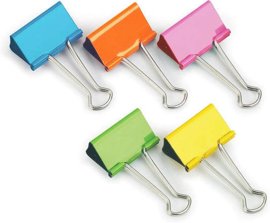Rapesco FBC41COL 41 mm Foldback Clips, Assorted Colours, Pack of 10