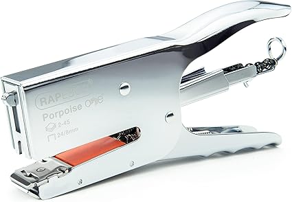 Rapesco 1626 Porpoise ONE Bypass Stapling Plier with Germ-Savvy Bag and 1000 x 24/8mm Staples, Uses 24/8mm Staples, ONE Size only for 2-45 Sheet Capacity, Chrome