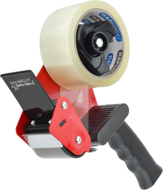 Rapesco 1790 Germ-Savvy Antibacterial 960 Packing Tape Dispenser with 1 Clear Packing Tape