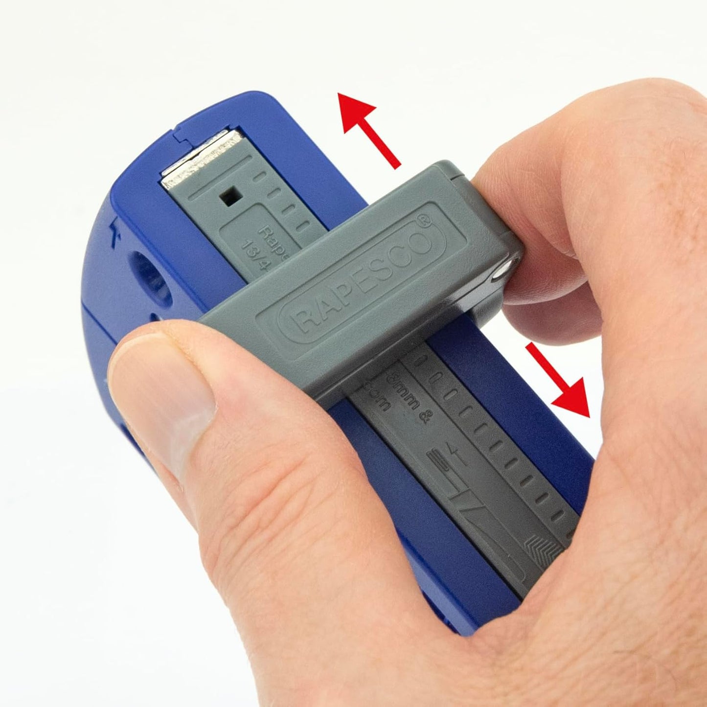 Rapesco 0955 Germ-Savvy Antibacterial, T8-Lite Staple Tacker with 300 13/6mm Staples, Blue/Chrome