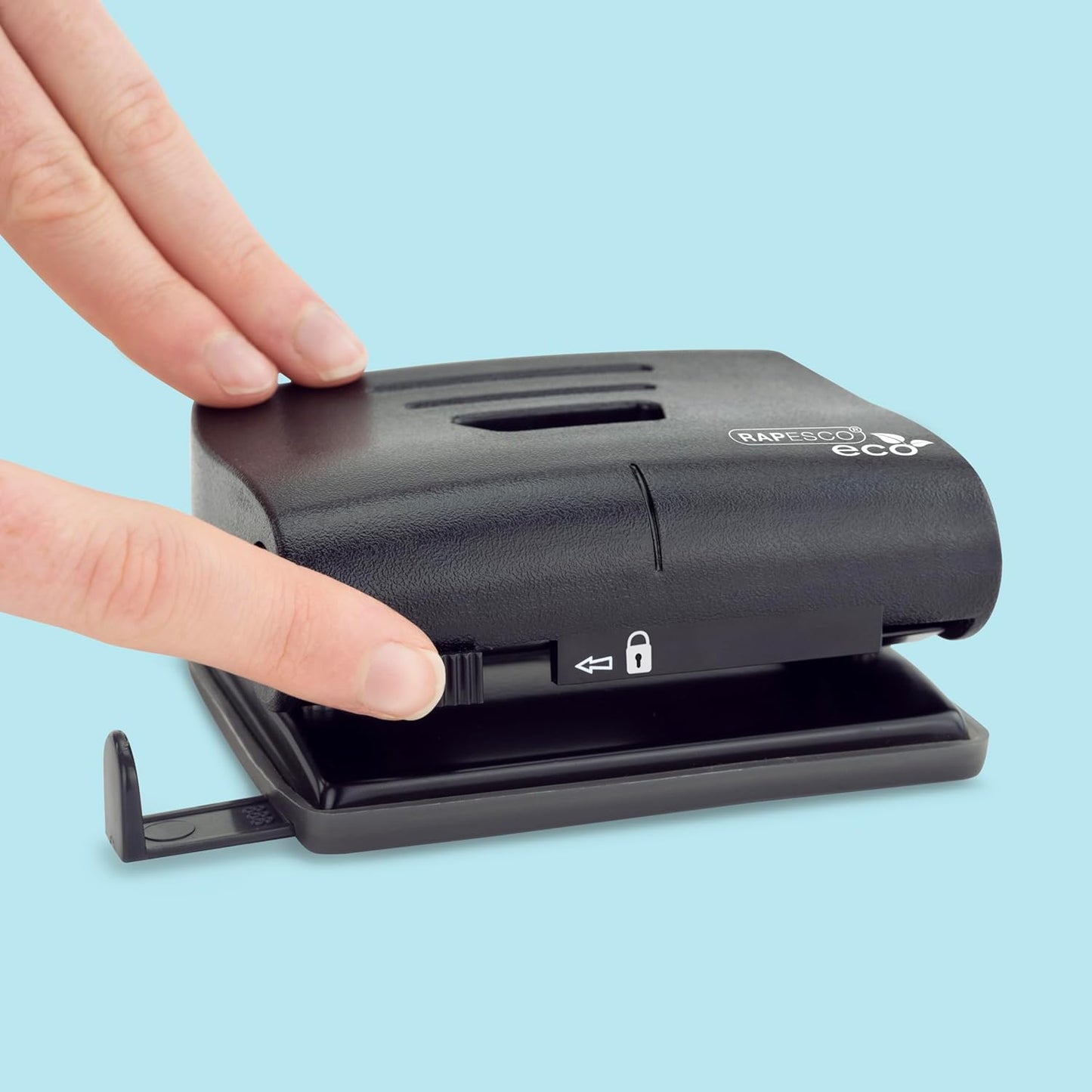Rapesco 1086 ECO 2-Hole Punch, 22 Sheets Capacity, Black
