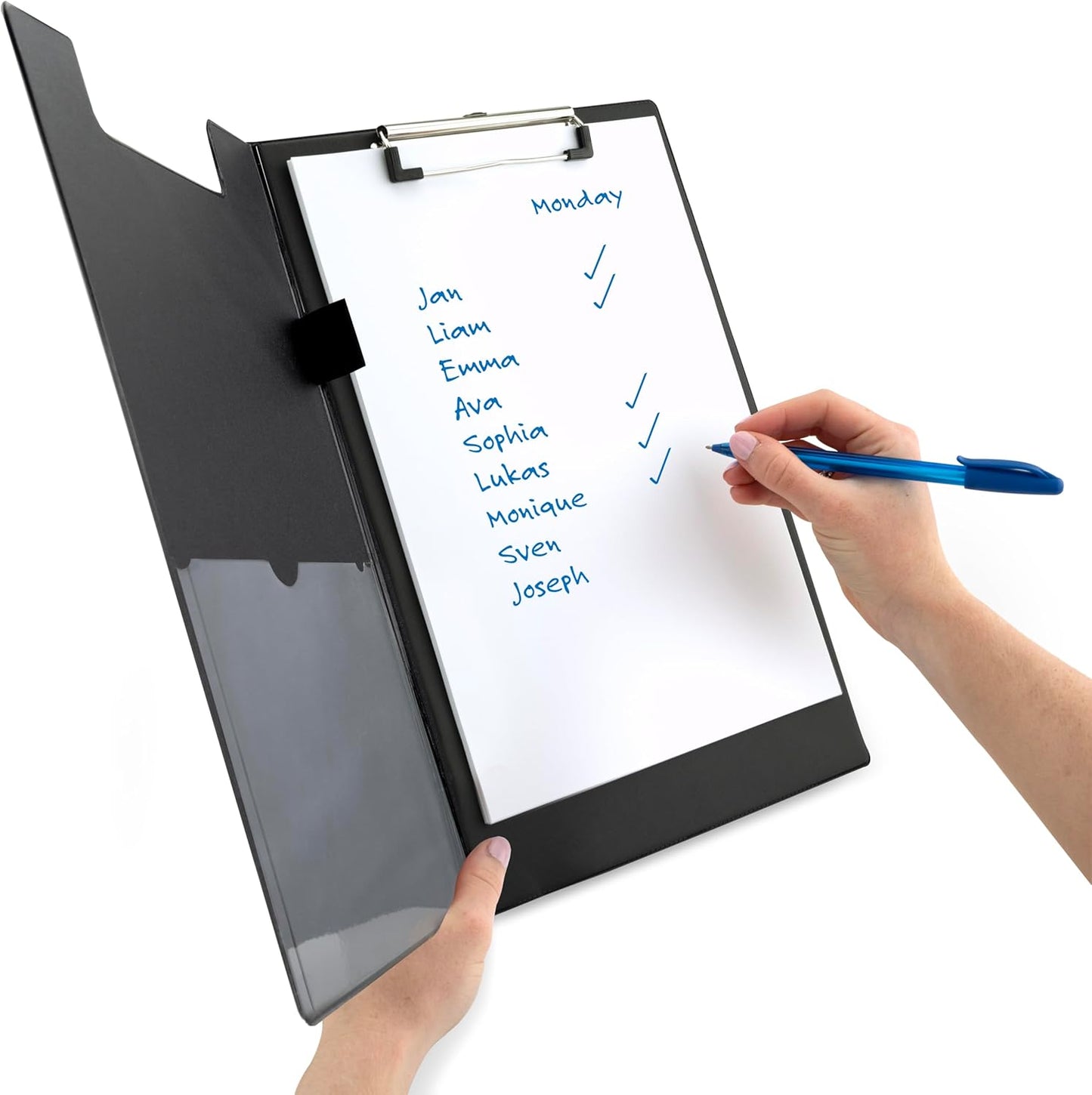 Rapesco VFDCB0B3 Foldover Clipboard with Pocket, A4+, Black