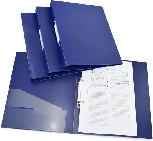 Rapesco 1660 2-Ring Binder with Antibacterial Protection, 35 mm Spine, A4, Blue, Pack of 4