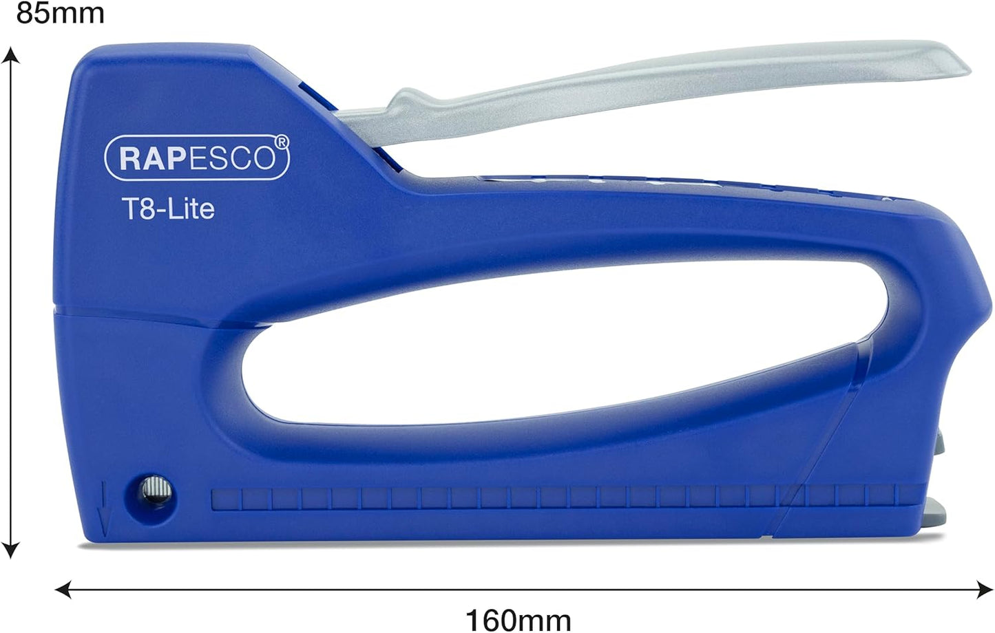 Rapesco 0955 Germ-Savvy Antibacterial, T8-Lite Staple Tacker with 300 13/6mm Staples, Blue/Chrome