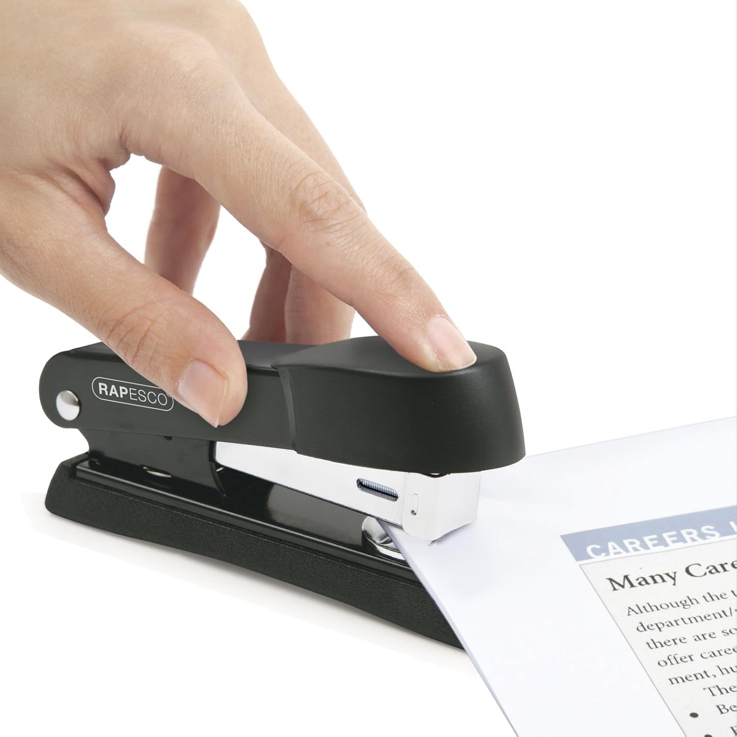 Rapesco A52600B3 Minno Half Strip Stapler, 20 Sheet Capacity, Black