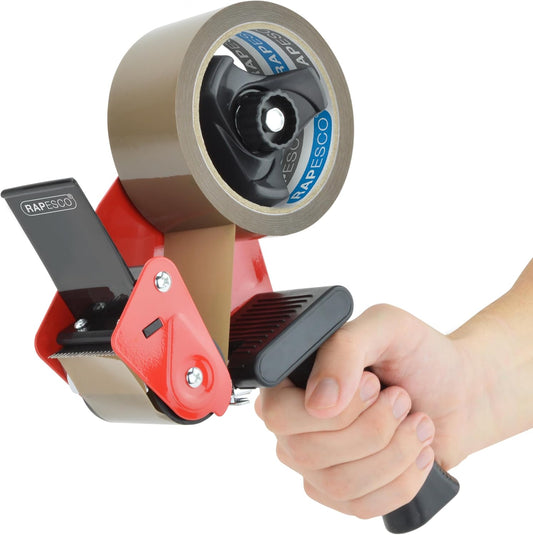 Rapesco 1683 Germ-Savvy Antibacterial 960 Packing Tape Dispenser with 1 Brown Packing Tape