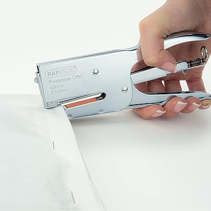 Rapesco 1626 Porpoise ONE Bypass Stapling Plier with Germ-Savvy Bag and 1000 x 24/8mm Staples, Uses 24/8mm Staples, ONE Size only for 2-45 Sheet Capacity, Chrome