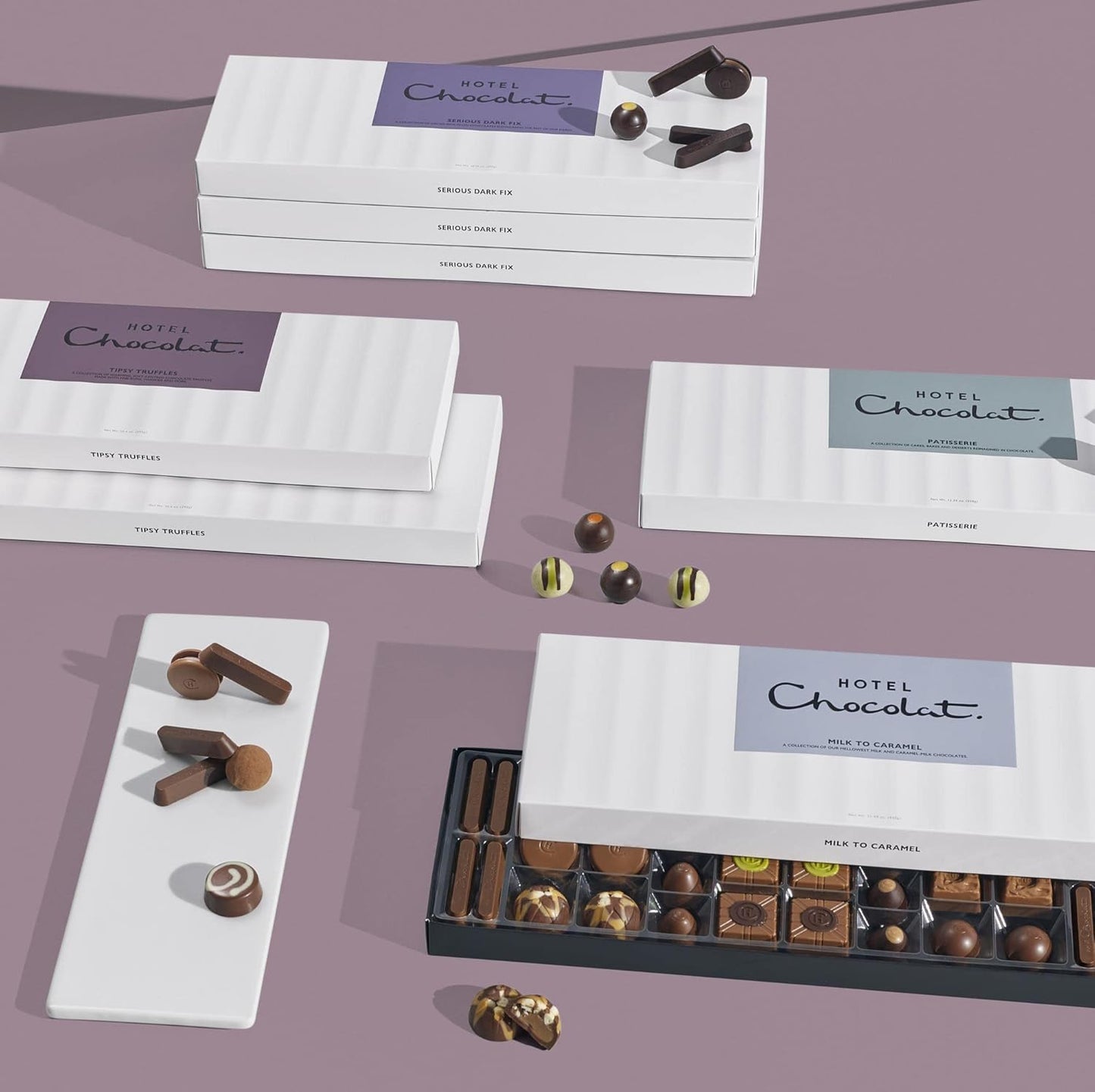 Hotel Chocolat Everything Sleekster 355g - Assortment of 27 Milk, White and Dark Chocolates - Chocolate Gift Box for Birthday, Thank You, Anniversary