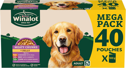 Winalot Dog Food, Mixed in Jelly, 40 x 100g