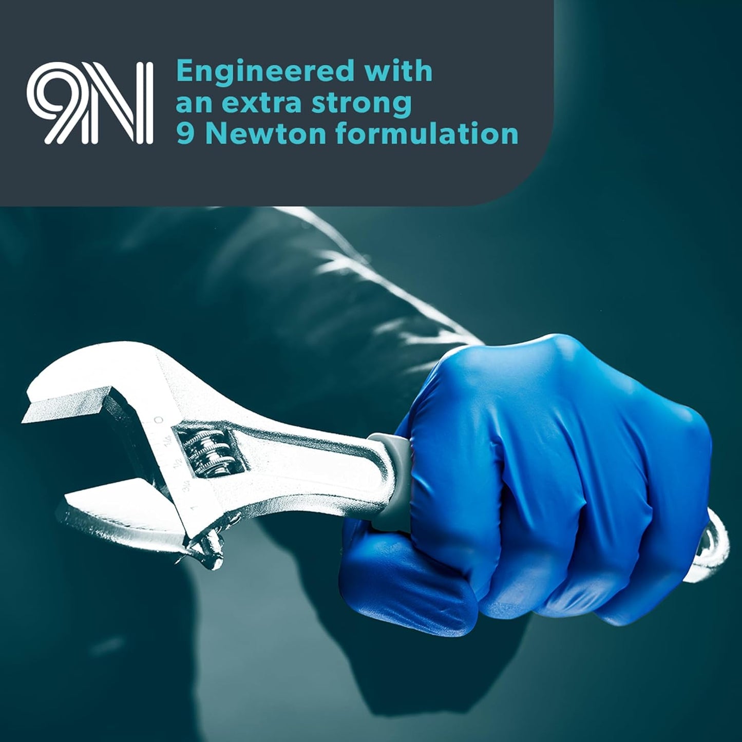 UNIGLOVES PRO.TECT Max 9N, Blue Nitrile Gloves, Size L