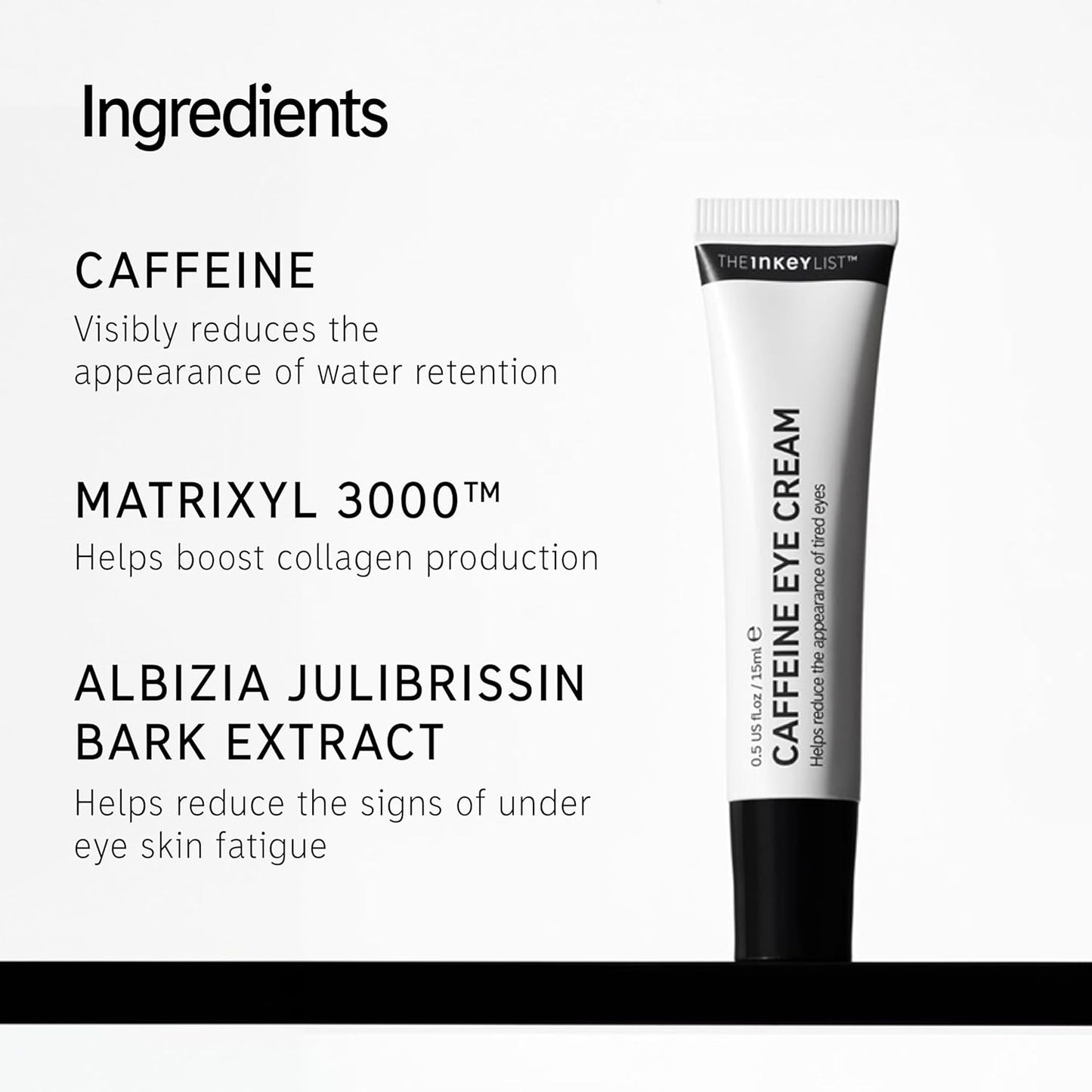 The INKEY List Caffeine Eye Cream 15ml, Improves Dark Circles, Brightens Under Eye, Fragrance-free, Vegan Friendly, Suitable For All Skin Types