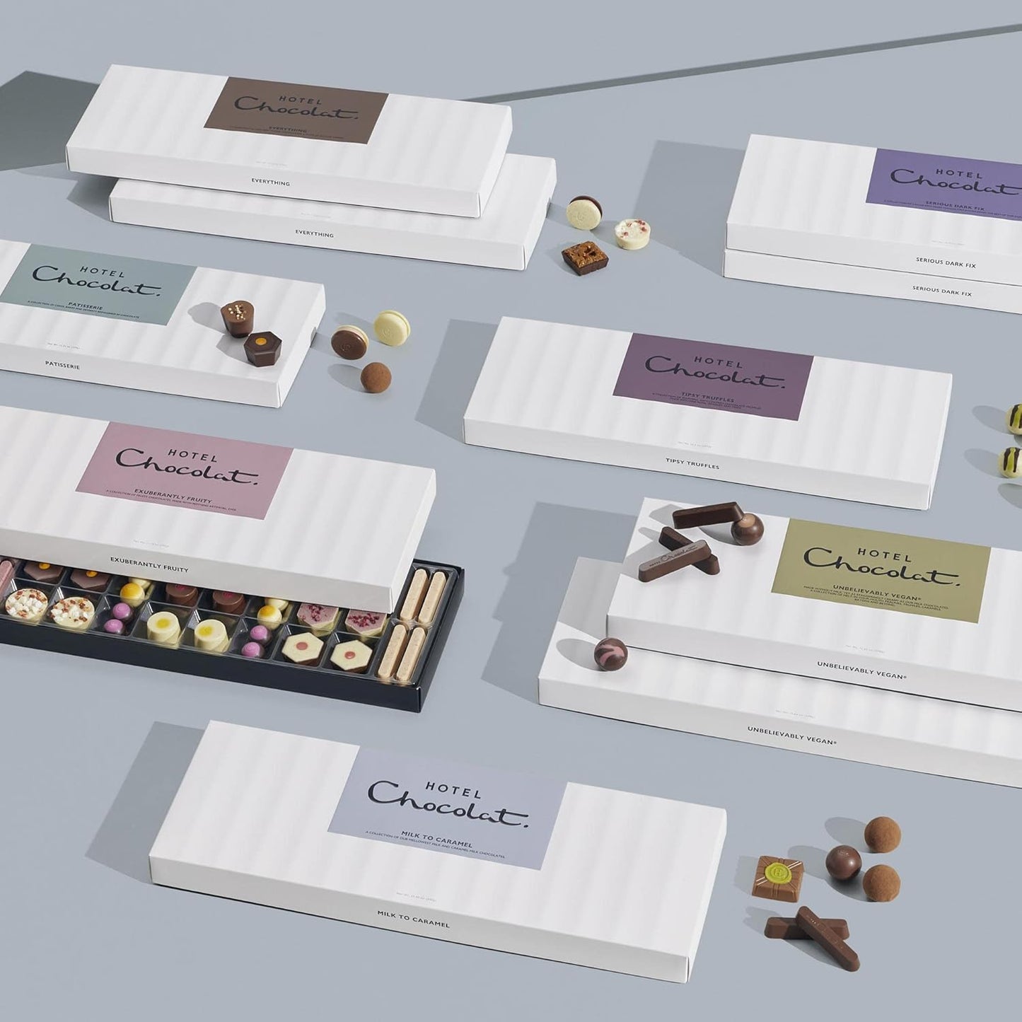Hotel Chocolat Everything Sleekster 355g - Assortment of 27 Milk, White and Dark Chocolates - Chocolate Gift Box for Birthday, Thank You, Anniversary