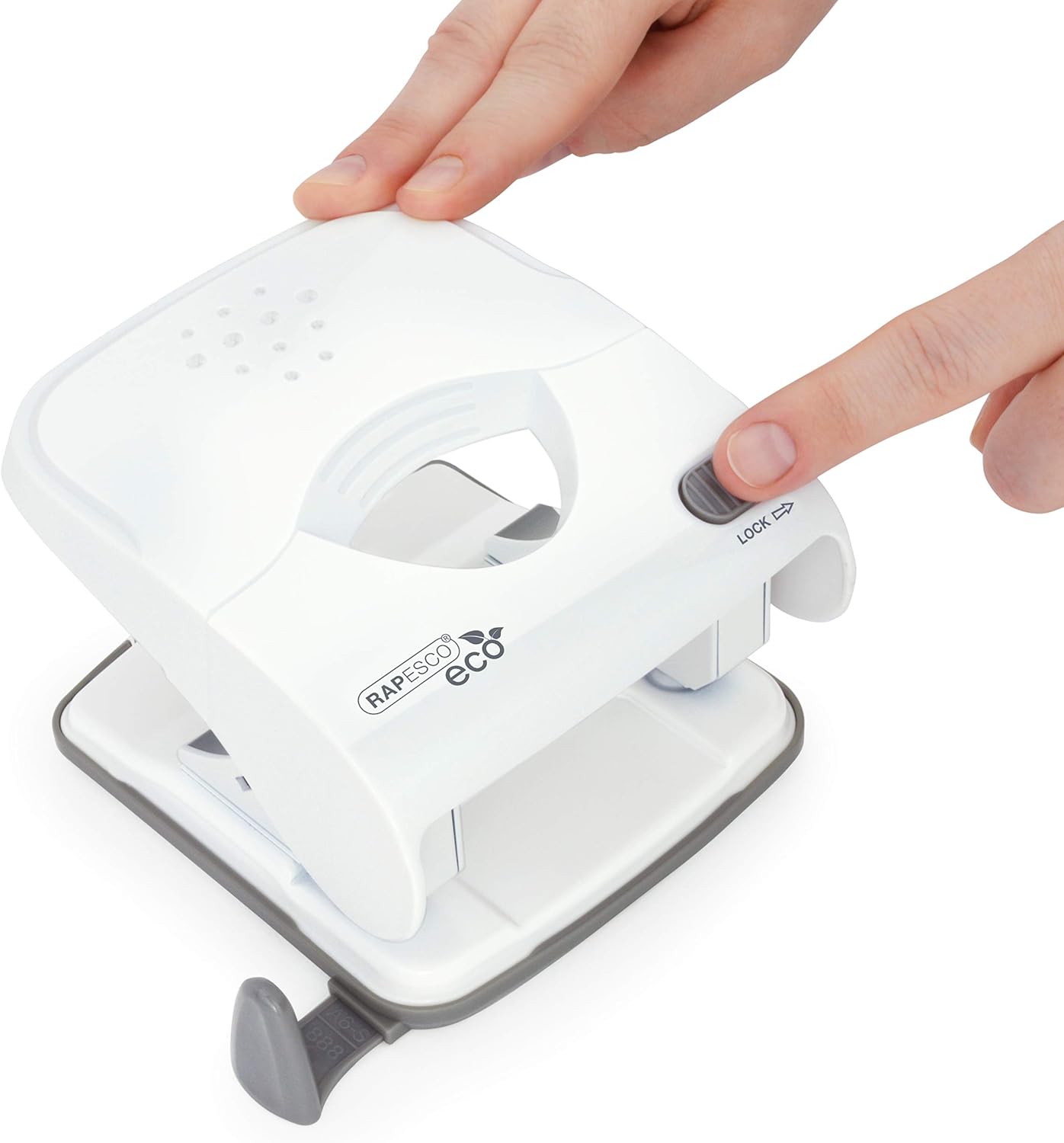 Rapesco 1526 ECO X5-40ps Less Effort 2-Hole Punch, 40 Sheet Capacity, Soft White