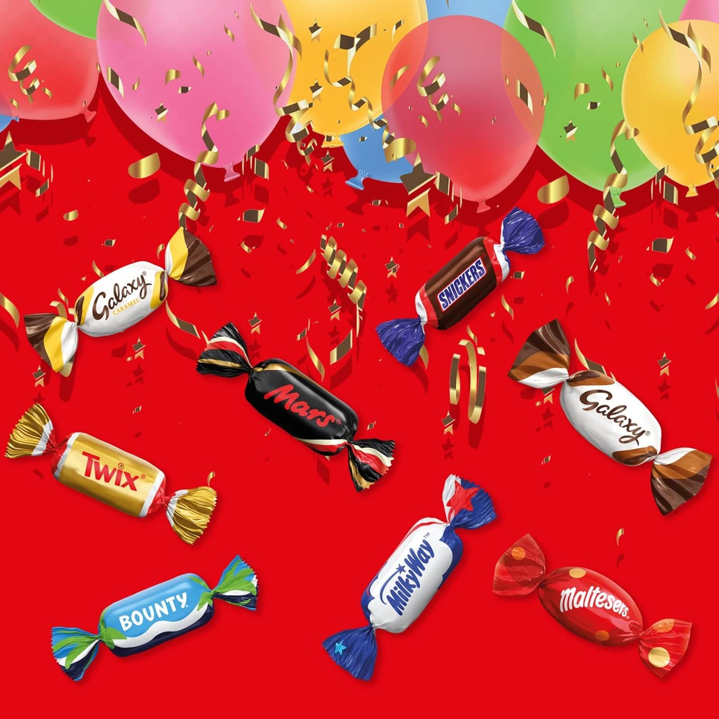 Celebrations Milk Chocolate Gift Box of Mini Chocolates & Biscuit Bars Centerpiece (Maltesers, Galaxy, Snickers & More) 385g (Pack of 3)