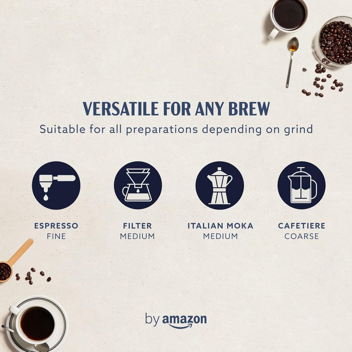 by Amazon Coffee Beans Caffè Intenso, Light Roast, 1kg (2 Packs of 500g), Rainforest Alliance Certified