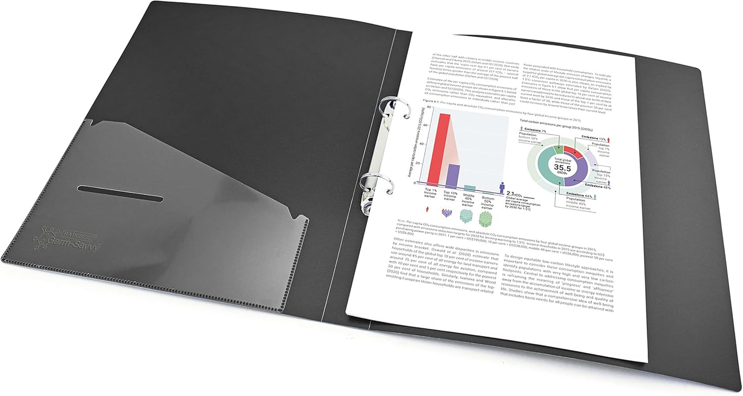 Rapesco 1657 2-Ring Binder with Antibacterial Protection, 35 mm Spine, A4, Black, Pack of 4