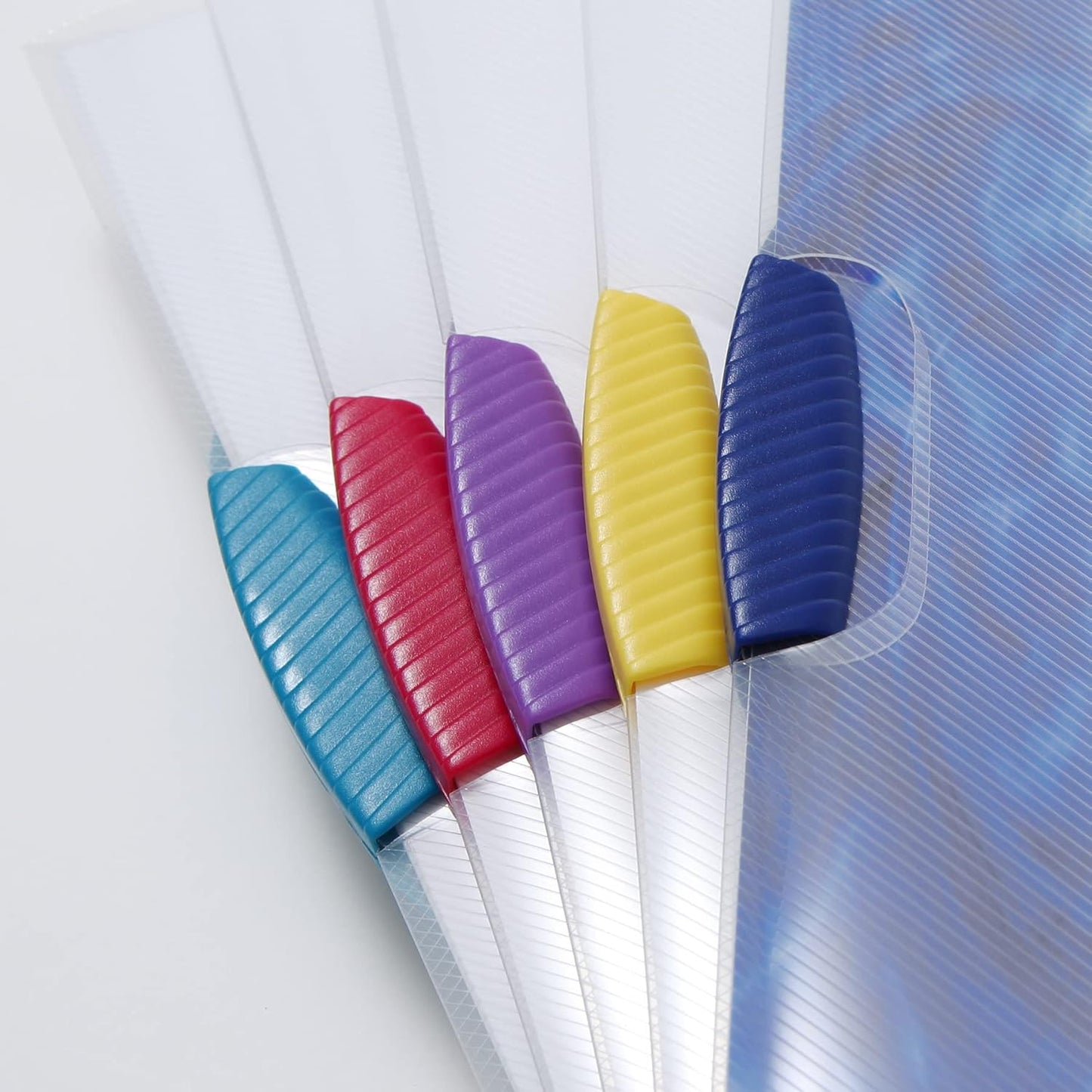 Rapesco 0786 Pivot Clip File, A4, Transparent with Coloured Clips, Pack of 5