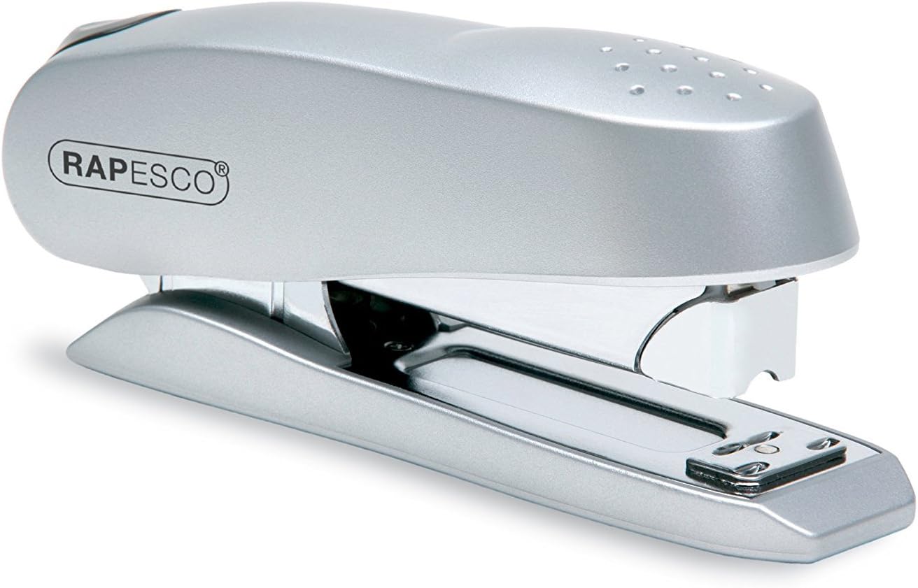 Rapesco 0736 Luna Front Loading Stapler, 50 Sheet Capacity, Silver