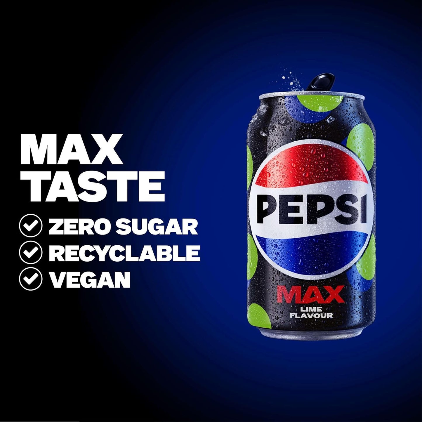 Pepsi Max Lime No Sugar Cola Cans 24 x 330ml