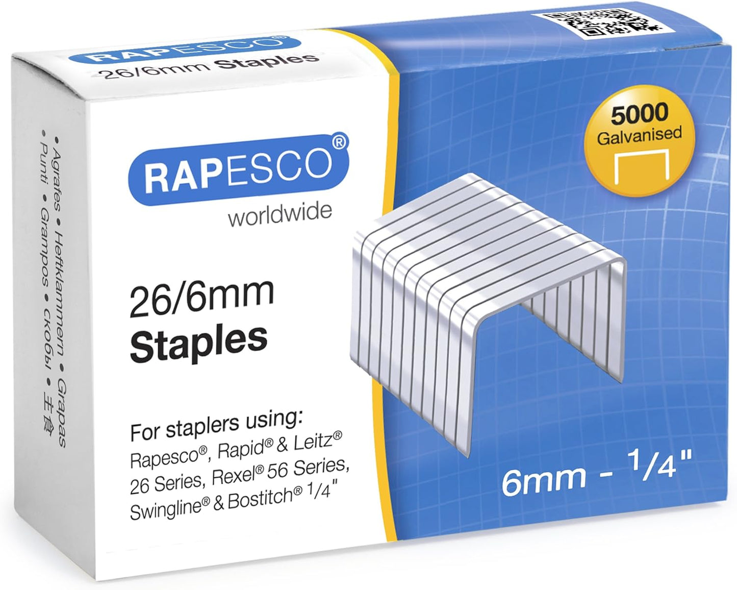Rapesco 1472 Germ-Savvy Antibacterial, Sting Ray Stapler with R4 Staple Remover & 5000 x 26/6 mm Staples, Black, Bundle